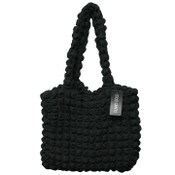 Wholesale - BLACK QUILTED CARRY ALLl HANDBAG W/TOP ZIPPER C/P 12